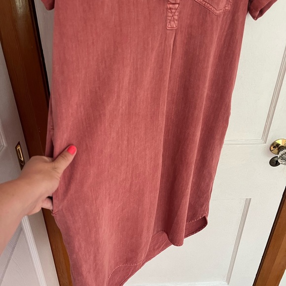 Gap Denim Popover Shirt Dress in Earthenware Red - Picture 4 of 9